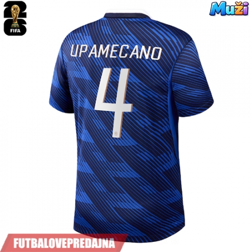 Lacne Muži Futbalové dres Francúzsko Dayot Upamecano #4 MS 2026 Krátky Rukáv - Domáci